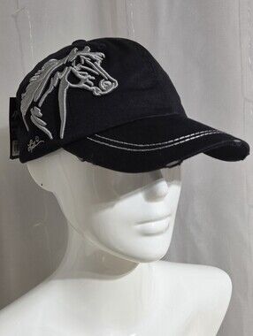 AWST Int'l - Raised Embroidered Horse Head Distressed Look Ball Cap